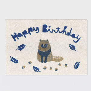 Itsuko Naka Birthday Card : Racoon