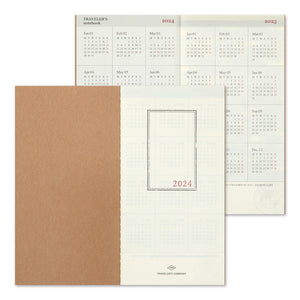 2024 Traveler's Notebook (Regular Size) - Month on 2 pages Diary.