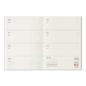 2026 Traveler's Notebook (TRC) Weekly Diary refill (Passport Size)