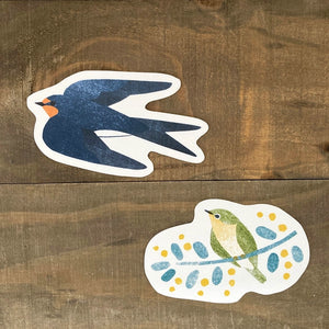Itsuko Naka Diecut Cards : Swallow & White Eye (2 designs)