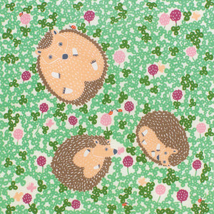 kata kata musubi organic cotton Furoshiki Hedgehog Green (50)