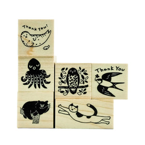Itsuko Naka Rubber Stamps : 7 designs - NOMADO Store