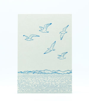 Itsuko Naka Letterpress Postcards : gulls (2 colours)
