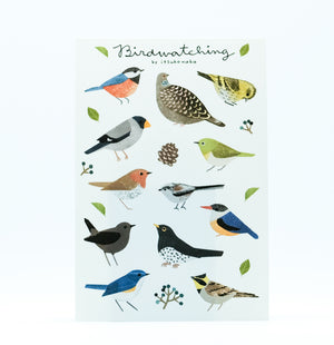 Itsuko Naka Birdwatching sticker cards : Leaves or Fruit
