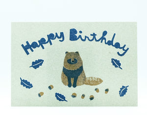 Itsuko Naka Birthday Card : Racoon