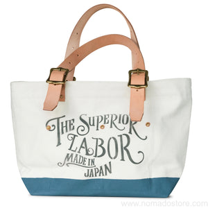 Superior Labor engineer tote bag S natural body blue grey paint
