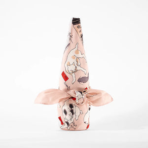 104 Cats Suggested As The Fifty Three Stations Of The Tokaido Pink Furoshiki