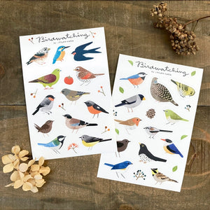 Itsuko Naka Birdwatching sticker cards : Leaves or Fruit