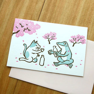 KAPPADO letterpress card : Cheers under the cherry blossoms
