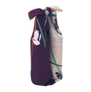 68 Rayon Chirimen Koyomi | Rabbits In Lawns Purple Furoshiki