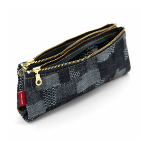 Luddite Pen Case Canvas 8-Go (denim patchwork 2 patterns)