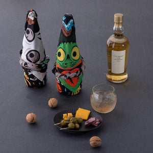 MUSUBI × COCHAE – Furoshiki 70 cm – Japanese Folktales - Yokai: The Monsters’ Night Parade Black