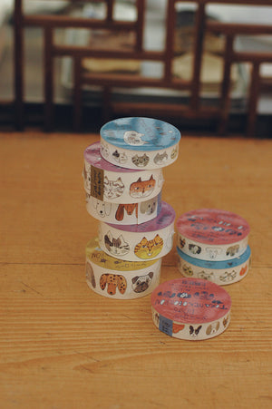 Classiky Toranekobonbon Sticker Roll (Cats or Dogs 18mm)