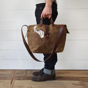 Peg and Awl Waxed Canvas Tote - Spice/Zipper
