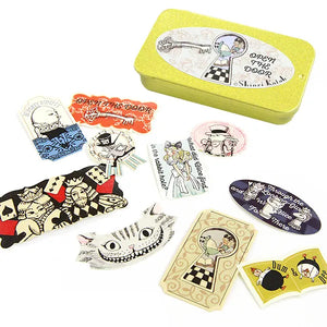 Shinzi Katoh Alice in Wonderland Sticker Flakes in Gold Tin (6 patterns)