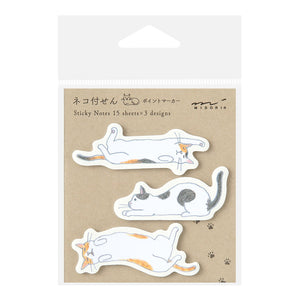 Midori Sticky Notes - Cats stretching out - 3 designs