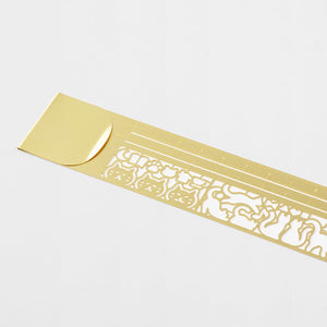 Midori Clip Ruler Cat patterns brass