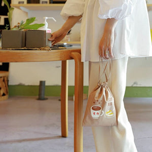 New Retro Drawstring Bag Medium Coffee