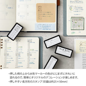 Midori - Paintable stamp - Pre-inked half size Time and Date