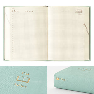 Midori 2026 Diary Hibino A6 Blue green