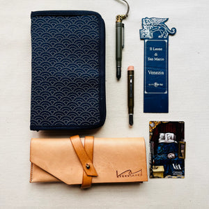 Kyoku Haku Seigaiha Wave Passport Notebook Cover - NOMADO Store