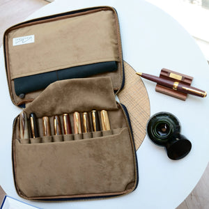 Kyoku Haku Seigaiha wave - 10 piece pen case with notebook slot - NOMADO Store