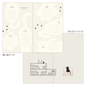 MIDORI Book Style Diary 2027 – B6 – Cat – Green