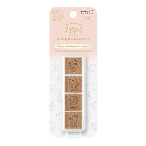 Midori Yuru Log Paintable Pre-Inked Stamp Set (2 patterns)