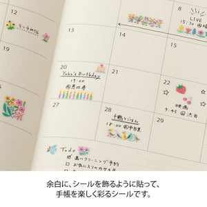 MIDORI Planner Stickers – Margin flower