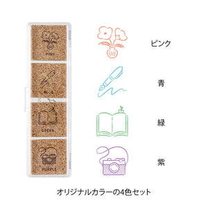 Midori Yuru Log Paintable Pre-Inked Stamp Set (2 patterns)