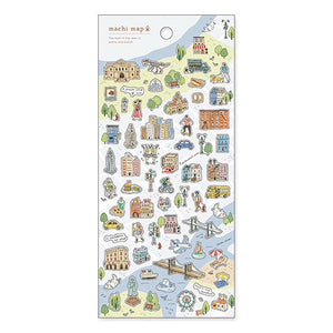 Mind Wave Machi Map Stickers - Japanese Washi City Map Stickers (2 patterns)
