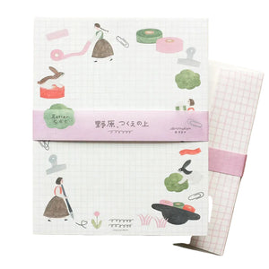 writing letter set with illustrated cover by necktie
