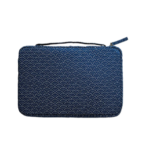 Kyoku Haku Seigaiha wave - 10 piece pen case with notebook slot - NOMADO Store