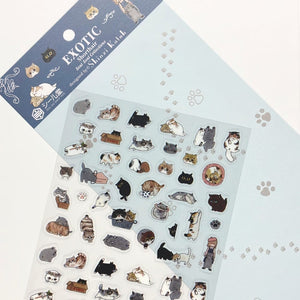 Shinzi Katoh Transparent Sticker Sheet (3 patterns - cute animals)