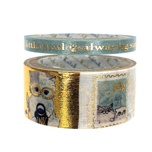 Shinzi Katoh – My Dear Cats Holographic Wide Washi Tape (19mm - 2 patterns)