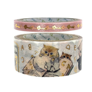 Shinzi Katoh – My Dear Cats Holographic Wide Washi Tape (19mm - 2 patterns)