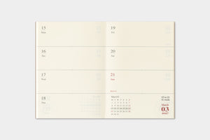PRE-ORDER - 2027 Traveler's Notebook (TRC) Weekly Diary refill (Passport Size)