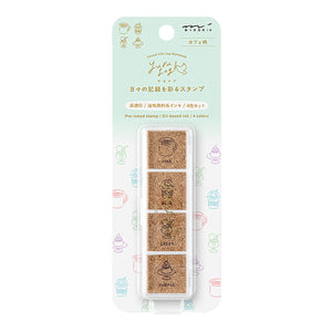 Midori Yuru Log Paintable Pre-Inked Stamp Set (3 patterns) - NOMADO Store
