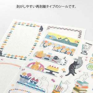 Midori Yuru Log Writable Stickers – Cats