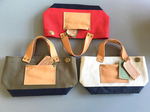 The Superior Labor Engineer Bag Petite Natural/Navy Paint - NOMADO Store