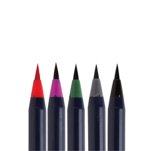 Akashiya Sai Watercolour Brush Pen 5 colour set (Winter)
