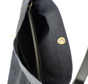 Marineday Minifish Linen Canvas Shoulder Bag (Black) - NOMADO Store