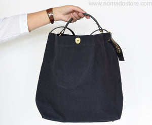 Marineday Fishfly Linen Canvas Shoulder Bag (Black) - NOMADO Store