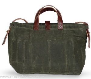 Peg and Awl Waxed Canvas Tote - Moss/Zipper - NOMADO Store