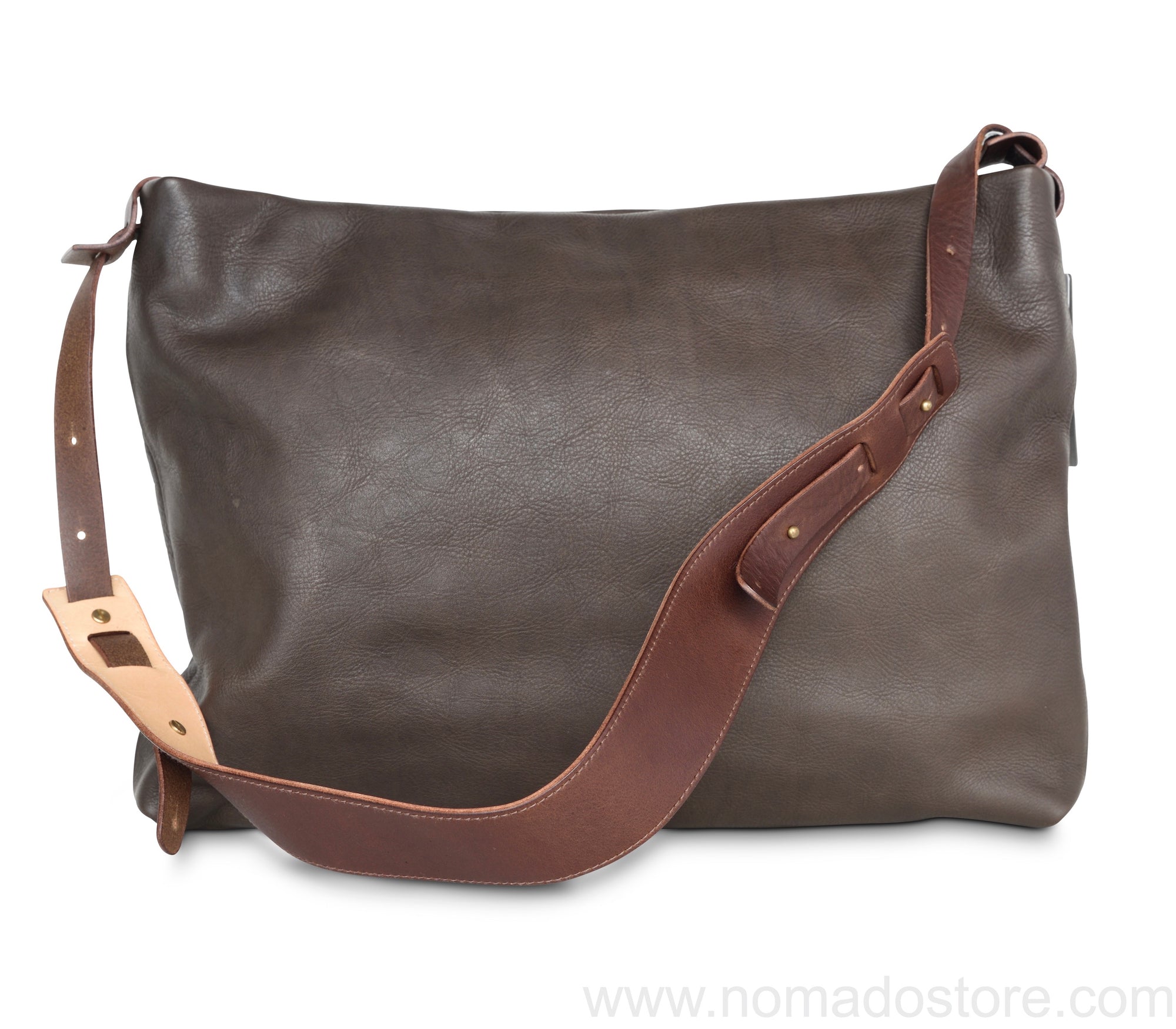 .urukust Leather Shoulder Bag L Dark Brown - NOMADO Store 