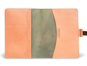 Ateliers Phileas Yokohama Leather A5 Notebook Cover (green/natural)
