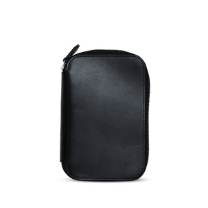 Ateliers Phileas Henro Leather Zipped Organiser (black/orange)