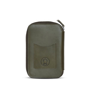 Ateliers Phileas Henro Leather Zipped Organiser (green)