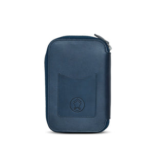 Ateliers Phileas Henro Leather Zipped Organiser (blue/natural)
