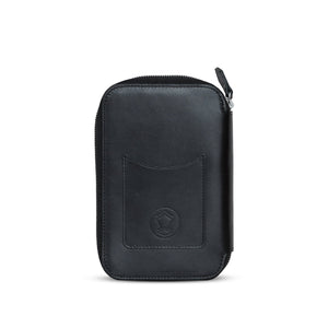 Ateliers Phileas Henro Leather Zipped Organiser (black/orange)